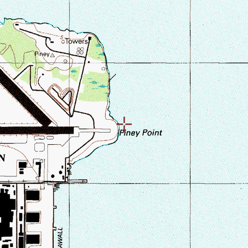 Topographic Map of Piney Point, FL