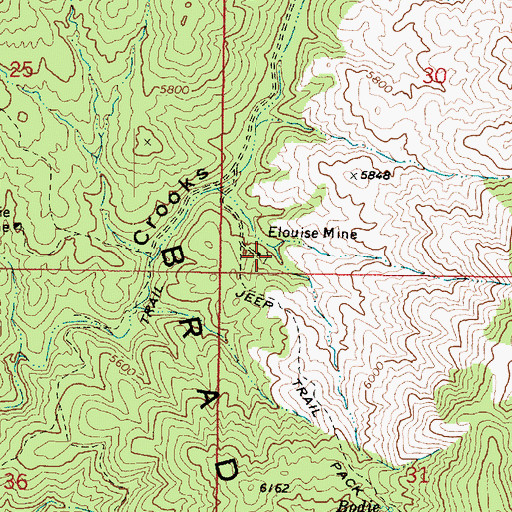 Topographic Map of Elouise Mine, AZ