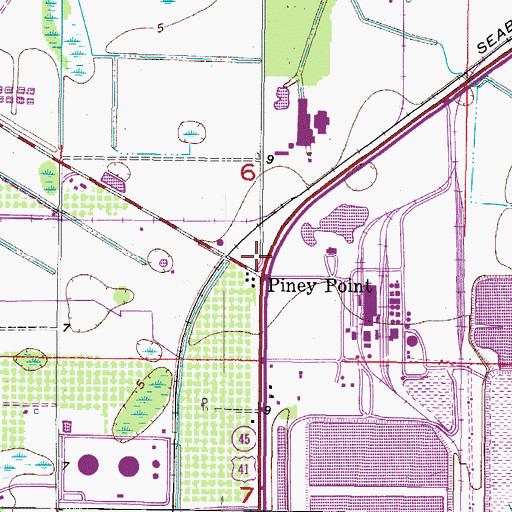 Topographic Map of Piney Point, FL