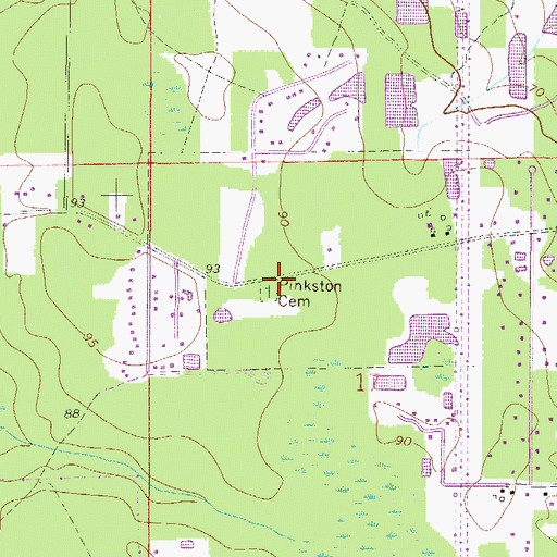 Topographic Map of Pinkston Cemetery, FL