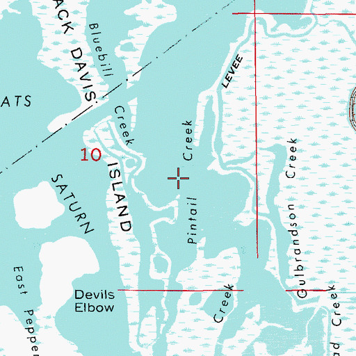 Topographic Map of Pintail Creek, FL