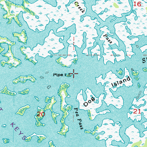 Topographic Map of Pipe Island, FL