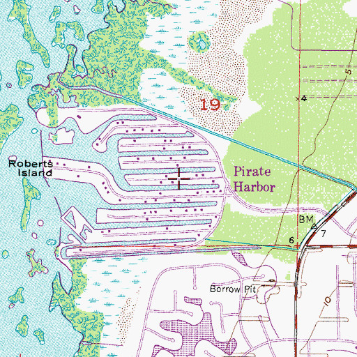 Topographic Map of Pirate Harbor, FL