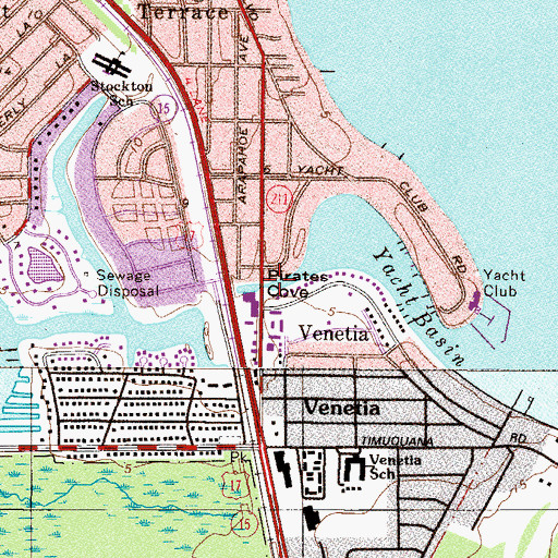 Topographic Map of Pirates Cove, FL