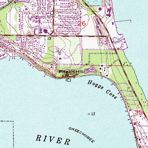Topographic Map of Pisgah Hill, FL