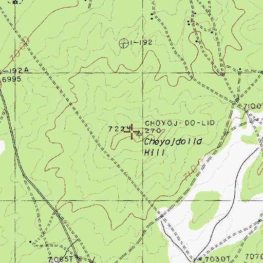Topographic Map of Choyojdolid Hill, AZ