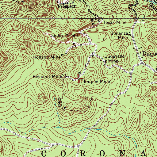 Topographic Map of Empire Mine, AZ