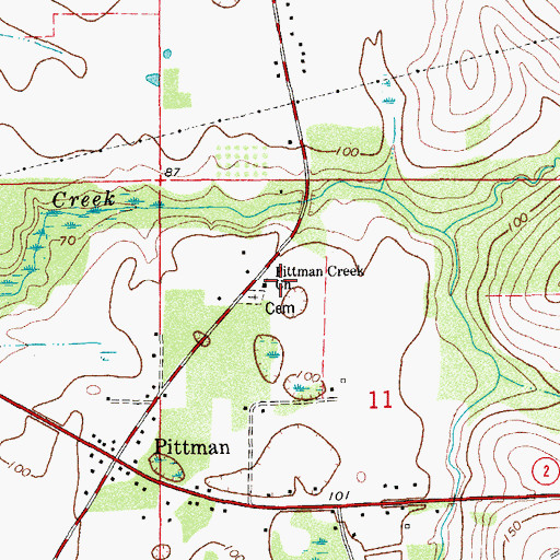 Topographic Map of Pittman Creek Church, FL