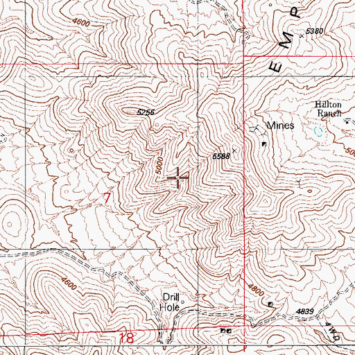 Topographic Map of Empire Mountains, AZ