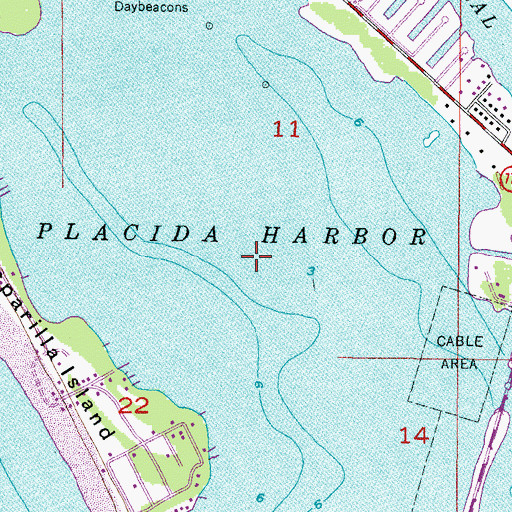 Topographic Map of Placida Harbor, FL