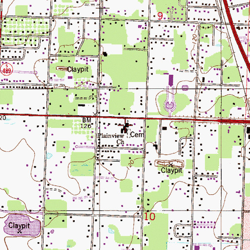 Topographic Map of Plainview Church, FL