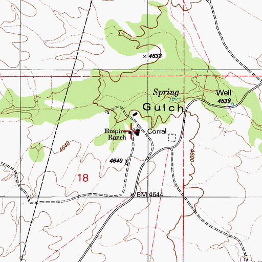 Topographic Map of Empire Ranch, AZ