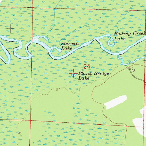 Topographic Map of Plank Bridge Lake, FL