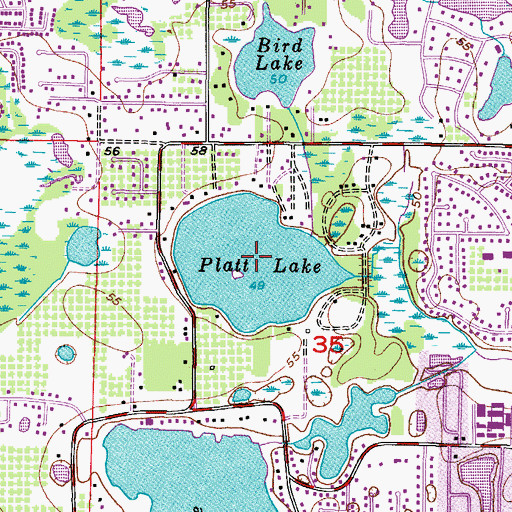 Topographic Map of Platt Lake, FL