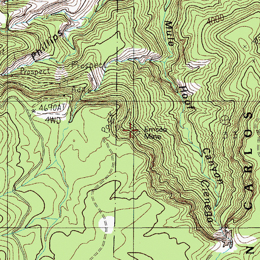 Topographic Map of Emsco Mine, AZ
