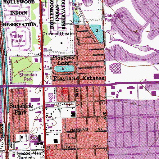 Topographic Map of Playland Estates, FL