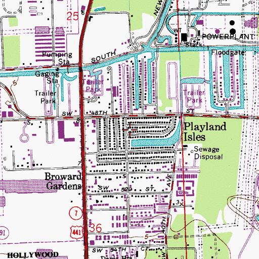 Topographic Map of Playland Isles, FL