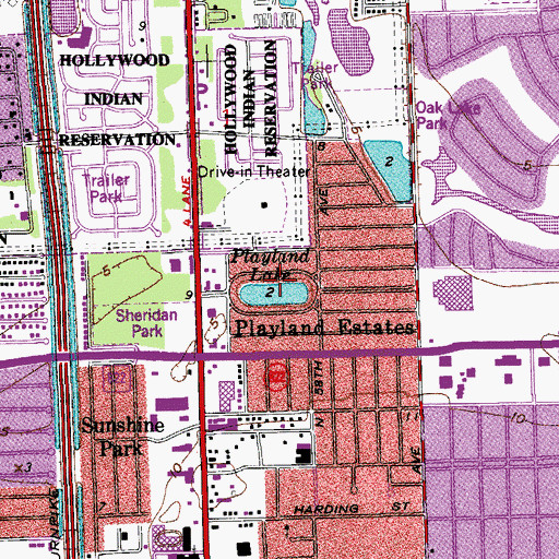 Topographic Map of Playland Lake, FL
