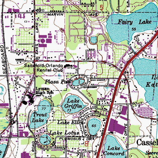 Topographic Map of Plaza Pool, FL