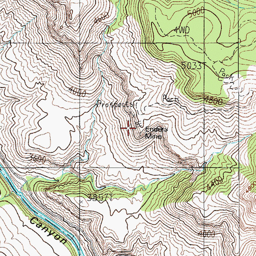 Topographic Map of Enders Mine, AZ