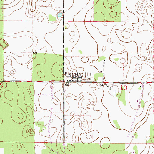 Topographic Map of Pleasant Hill Cemetery, FL