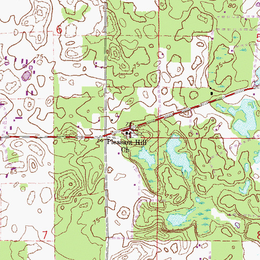 Topographic Map of Pleasant Hill Church, FL