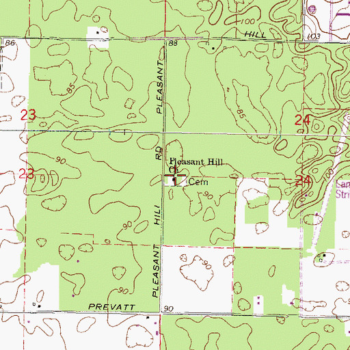 Topographic Map of Pleasant Hill Church, FL