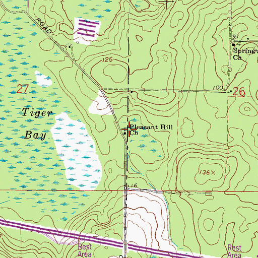 Topographic Map of Pleasant Hill Church, FL