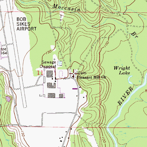 Topographic Map of Pleasant Hill Church, FL