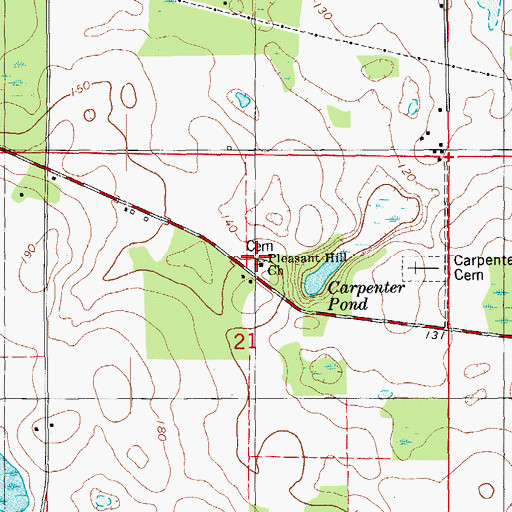 Topographic Map of Pleasant Hill School, FL