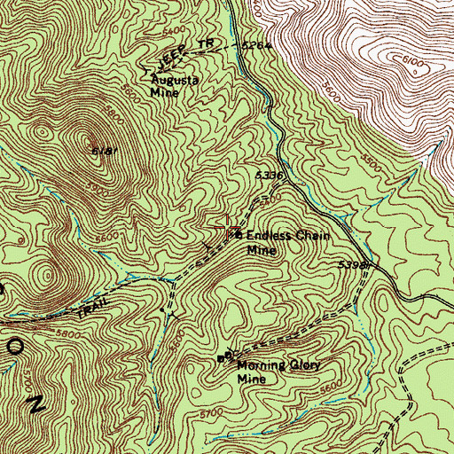 Topographic Map of Endless Chain Mine, AZ