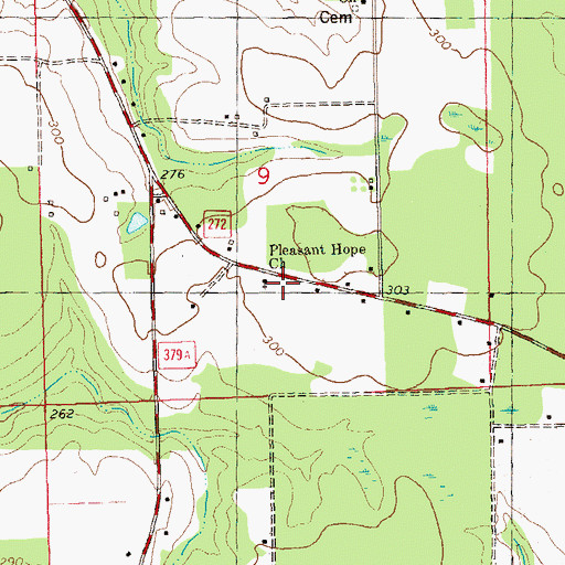 Topographic Map of Pleasant Hope Church, FL