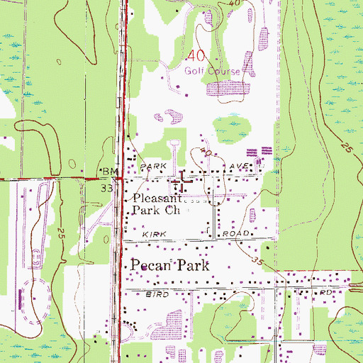 Topographic Map of Pleasant Park Church, FL