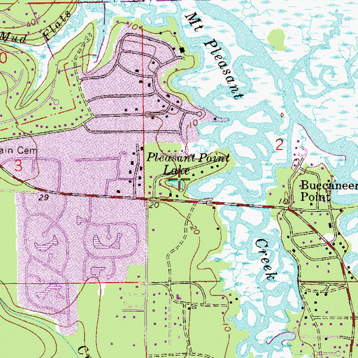 Topographic Map of Pleasant Point Lake, FL