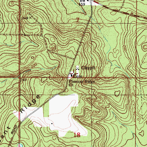 Topographic Map of Pleasant Ridge Church, FL