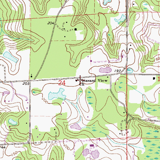 Topographic Map of Pleasant View Church (historical), FL