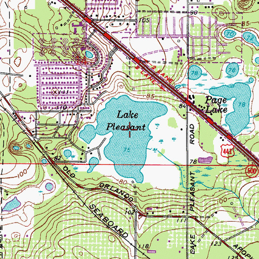 Topographic Map of Lake Pleasant, FL