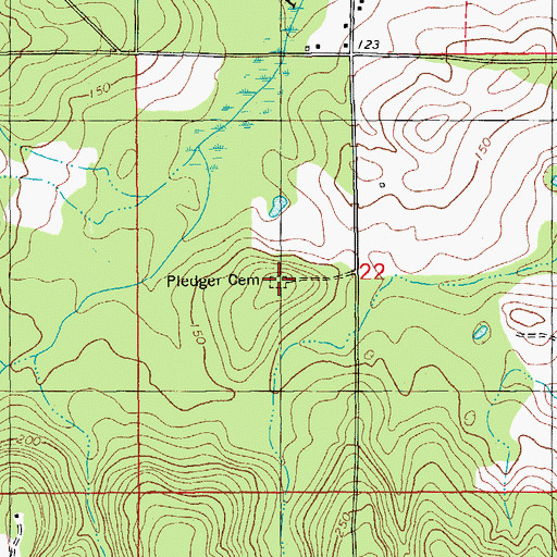 Topographic Map of Pledger Cemetery, FL