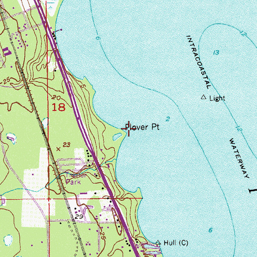 Topographic Map of Plover Point, FL