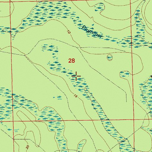 Topographic Map of Plummer Swamp, FL