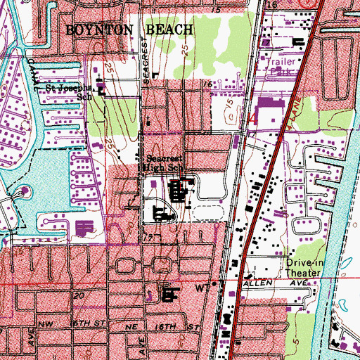 Topographic Map of Plumosa School of the Arts, FL
