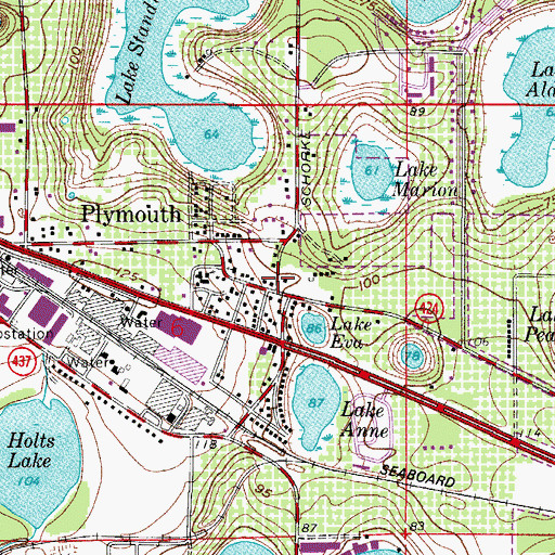 Topographic Map of Plymouth, FL