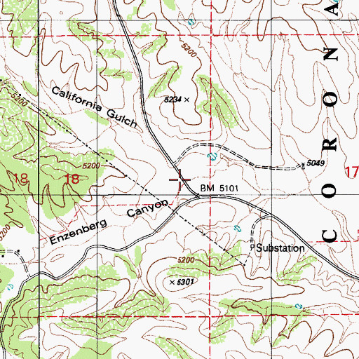 Topographic Map of Enzenberg Canyon, AZ