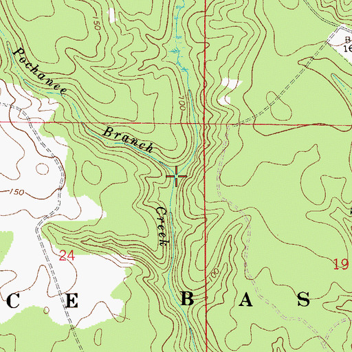 Topographic Map of Pochanee Branch, FL