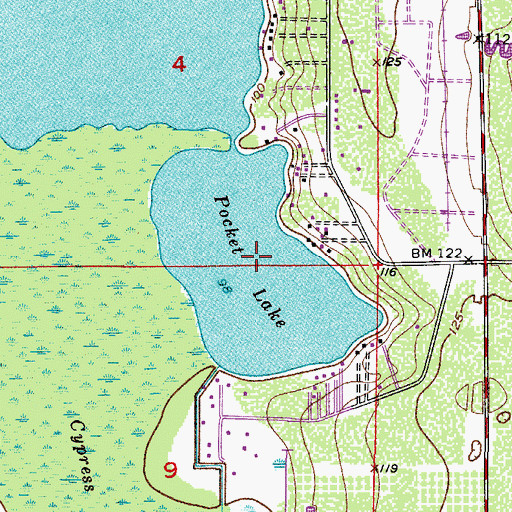 Topographic Map of Pocket Lake, FL