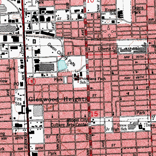 Topographic Map of Poinciana Park Elementary School, FL