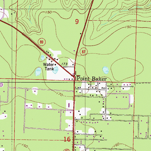Topographic Map of Point Baker, FL