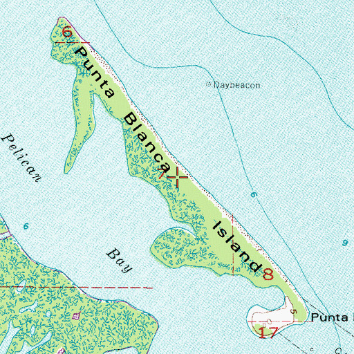 Topographic Map of Punta Blanca Island, FL
