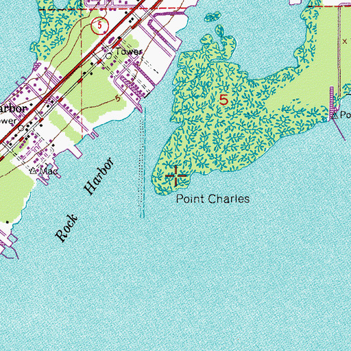 Topographic Map of Point Charles, FL