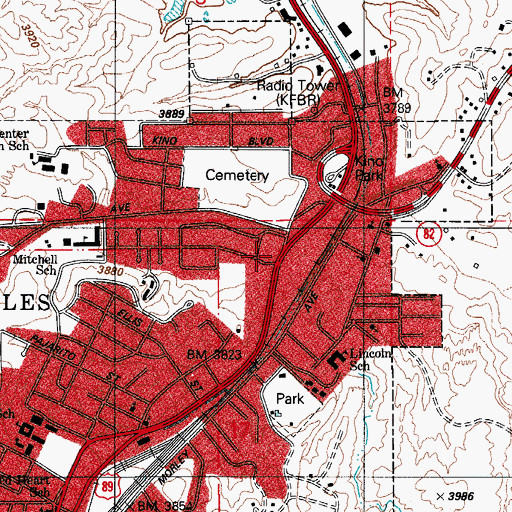 Topographic Map of Ephriah Canyon, AZ